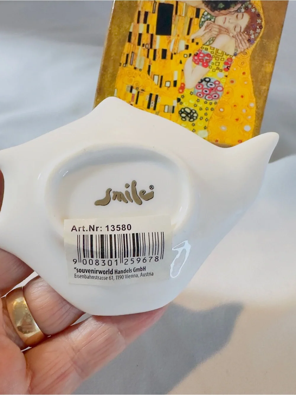 Gustav Klimt Teabag Holder Porcelain Spoon Rest 